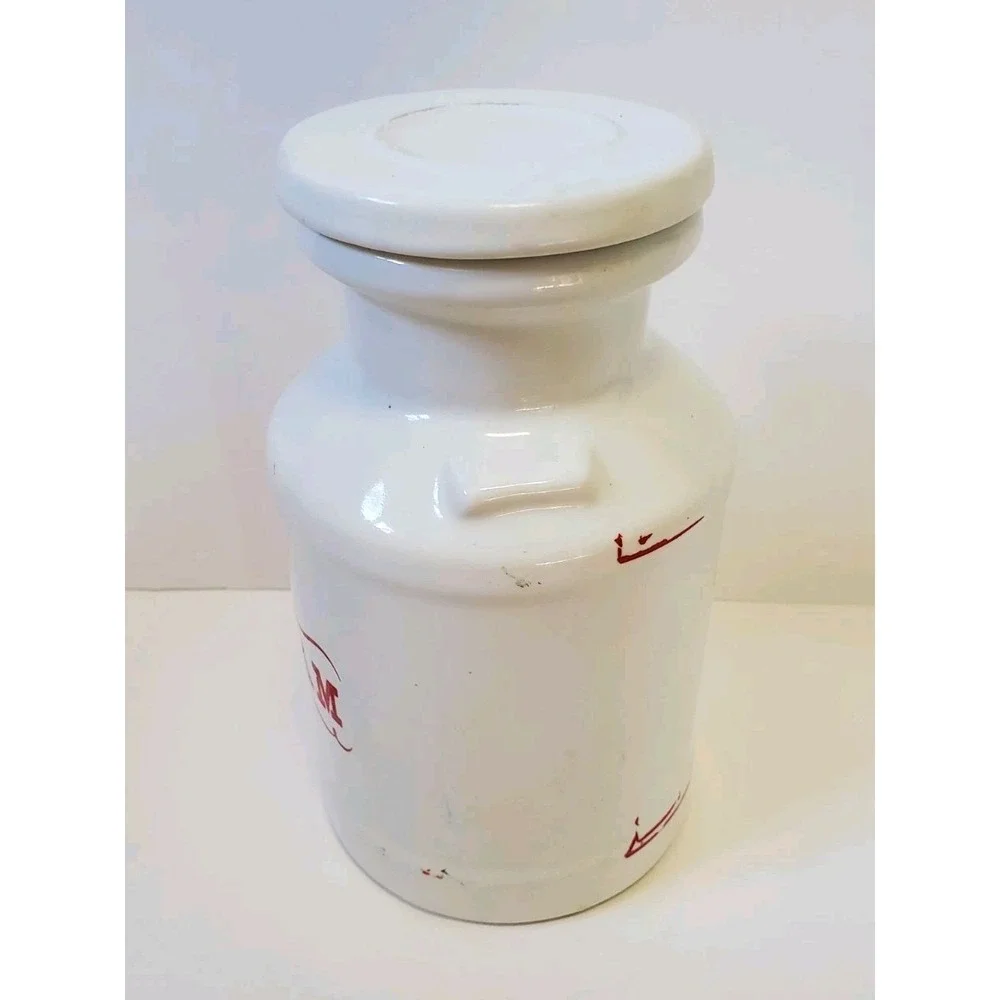 Vintage Farmhouse White with Red Trim 